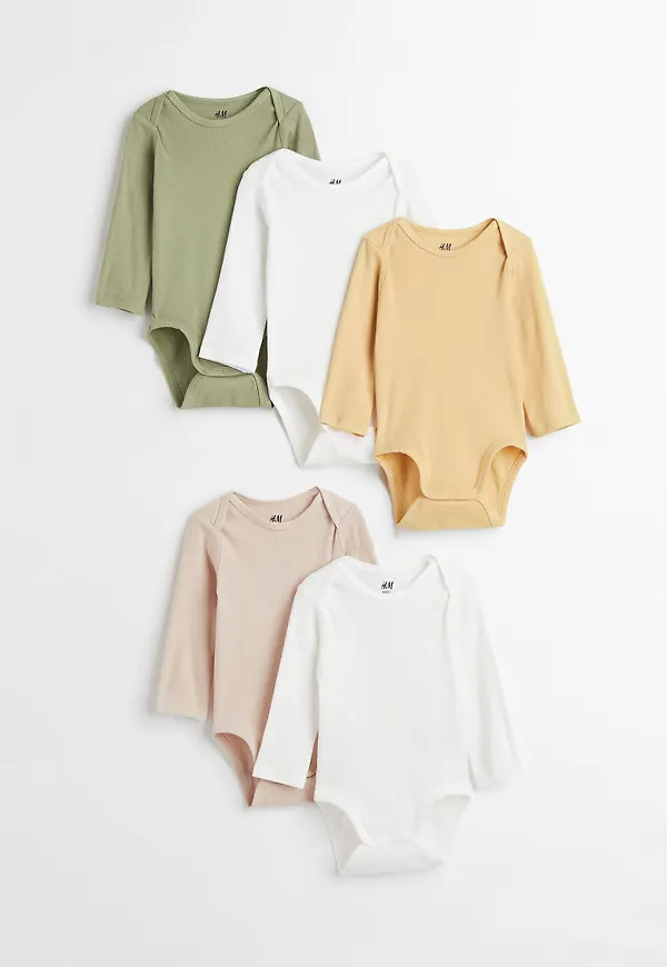 H & M - 5-pack body - Grön