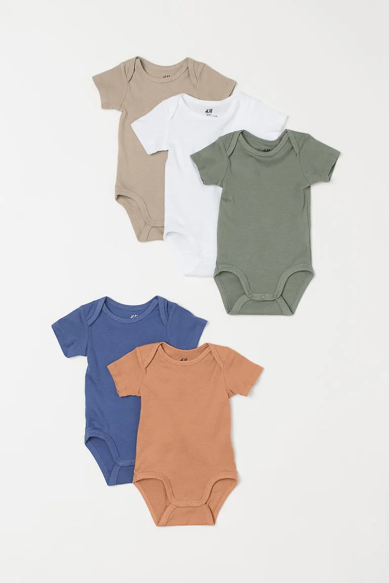 H & M - 5-pack body - Grön