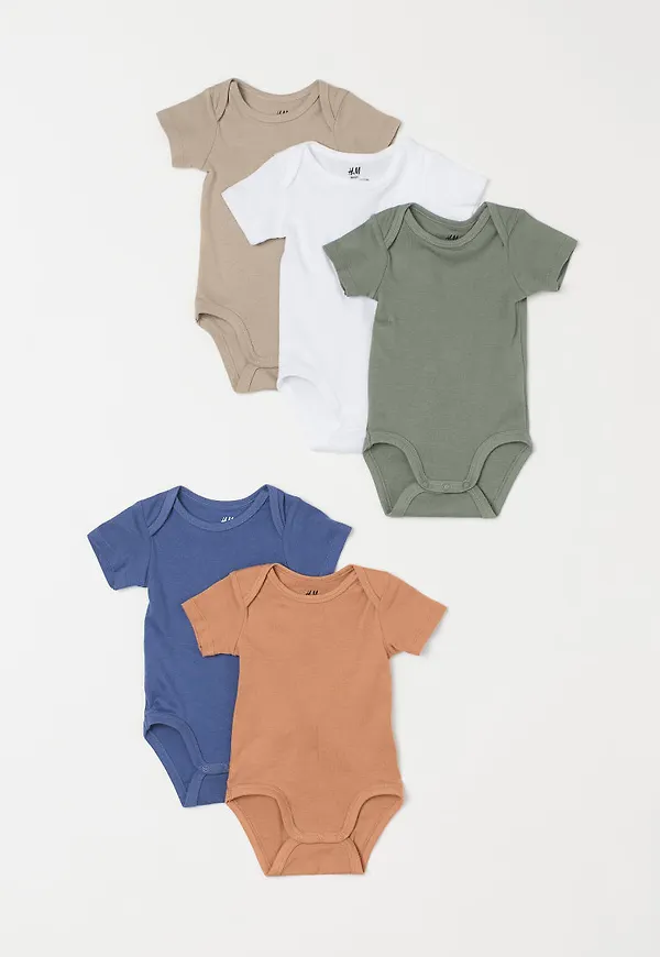 H & M - 5-pack body - Grön