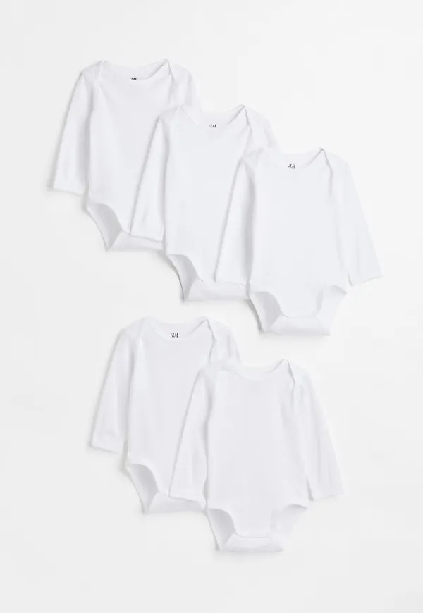 H & M - 5-pack body - Vit
