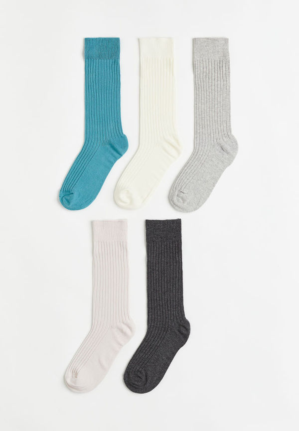 H & M - 5-pack längre strumpor - Vit