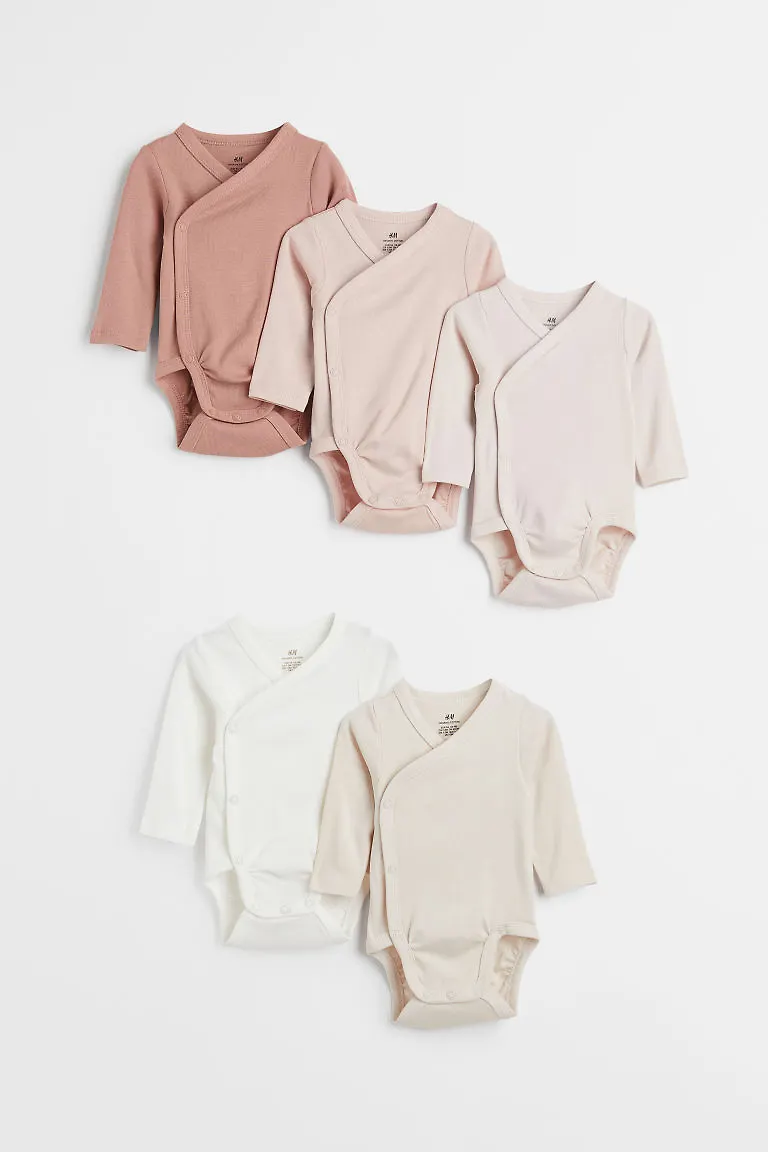 H & M - 5-pack omlottbody - Rosa