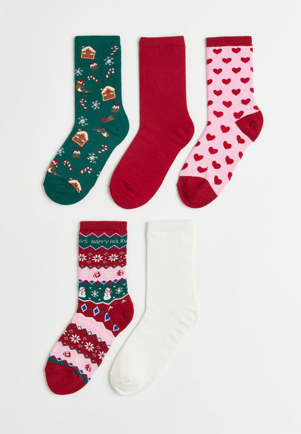 H & M - 5-pack socks - Röd