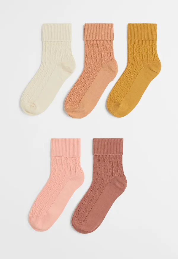 H & M - 5-pack strumpor i pointelle - Orange