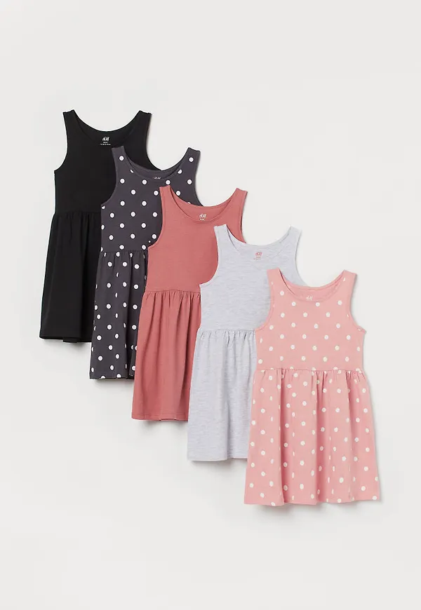 H & M - 5-pack trikåklänning - Rosa