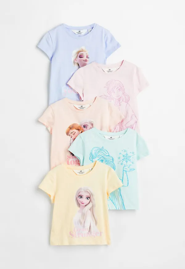 H & M - 5-pack trikåtopp med tryck - Gul