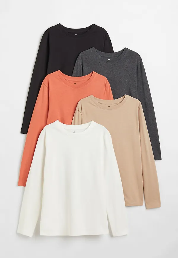 H & M - 5-pack trikåtröja - Vit