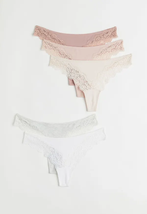 H & M - 5-pack trosa thong - Vit