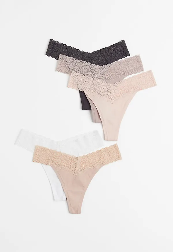 H & M - 5-pack trosa thong i spets - Orange