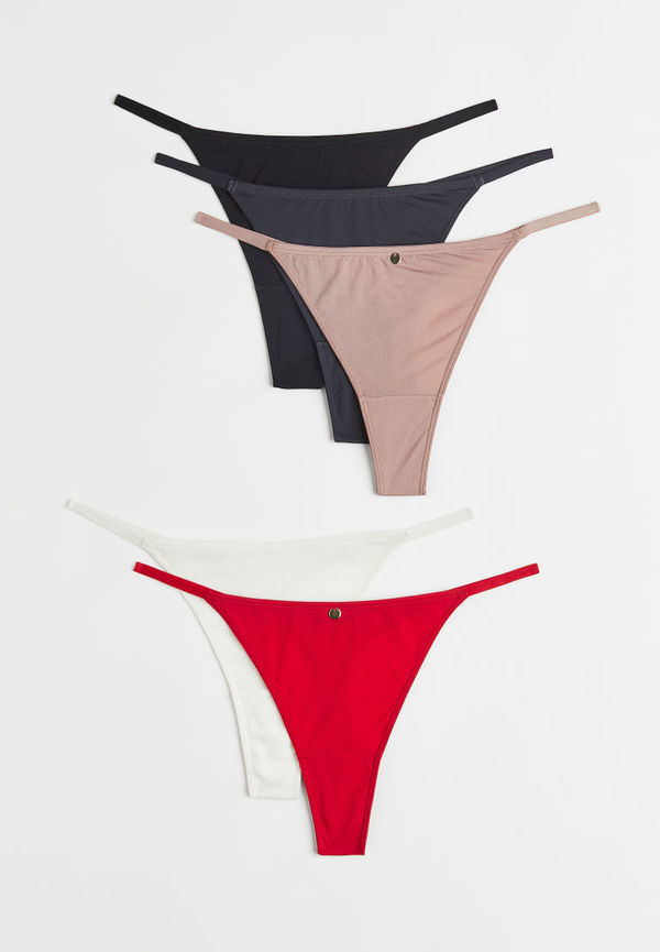 H & M - 5-pack trosa thong i trikå - Röd