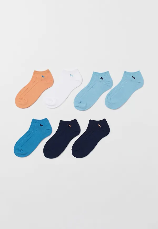 H & M - 7-pack ankelstrumpor - Turkos