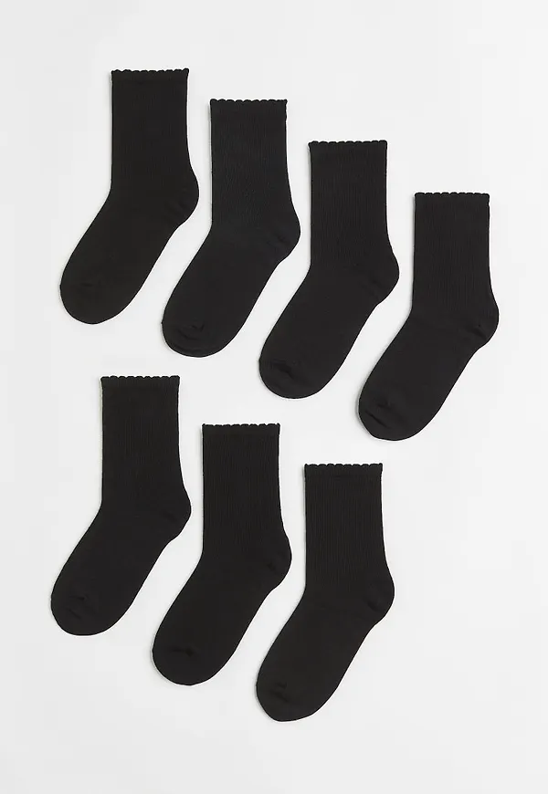 H & M - 7-pack strumpor - Svart