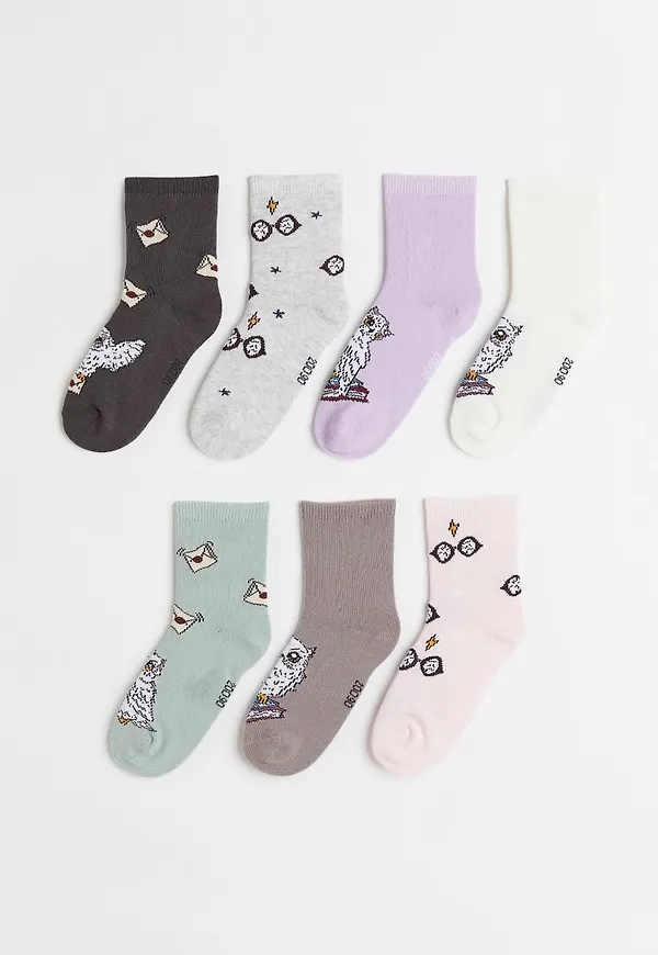 H & M - 7-pack strumpor med motiv - Lila