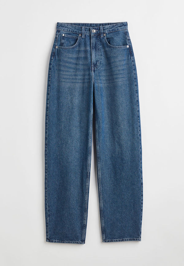 H & M - 90's Baggy Ultra High Waist Jeans - Blå
