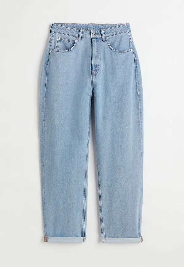 H & M - 90s Baggy Ultra High Waist Jeans - Blå