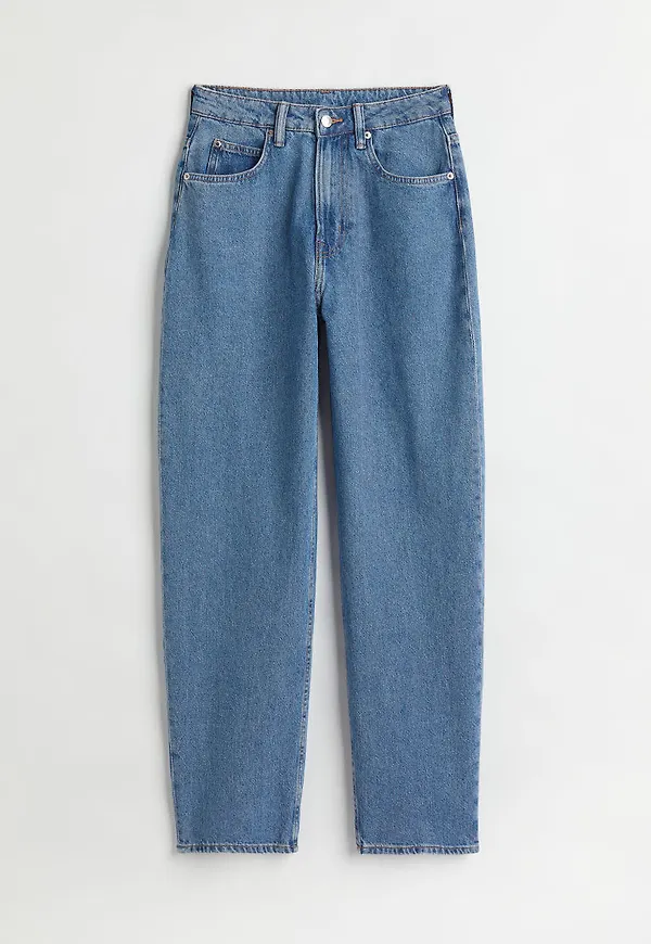 H & M - 90s Baggy Ultra High Waist Jeans - Blå