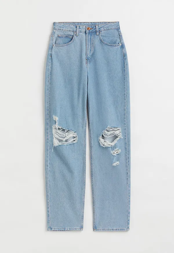H & M - 90s Baggy Ultra High Waist Jeans - Blå