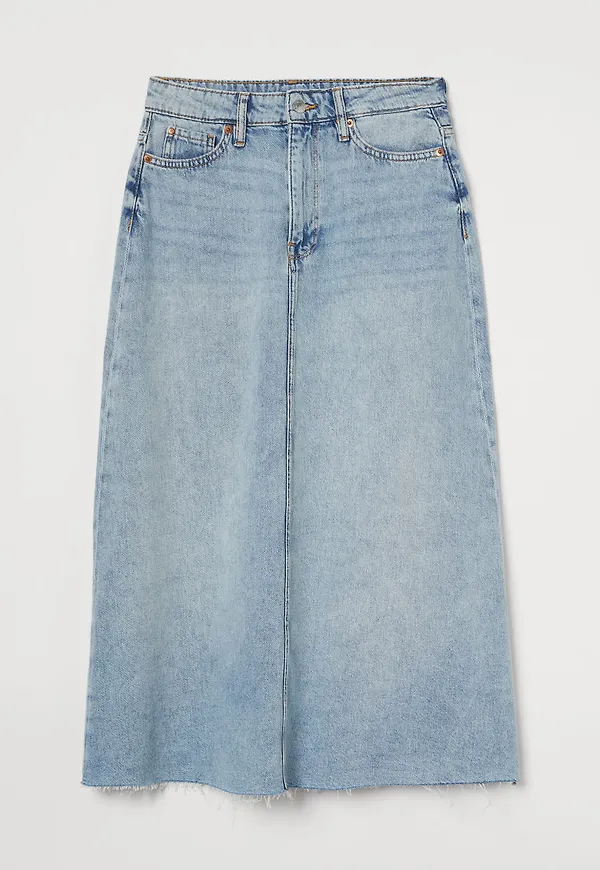 H & M - A-linjeskuren denimkjol - Blå