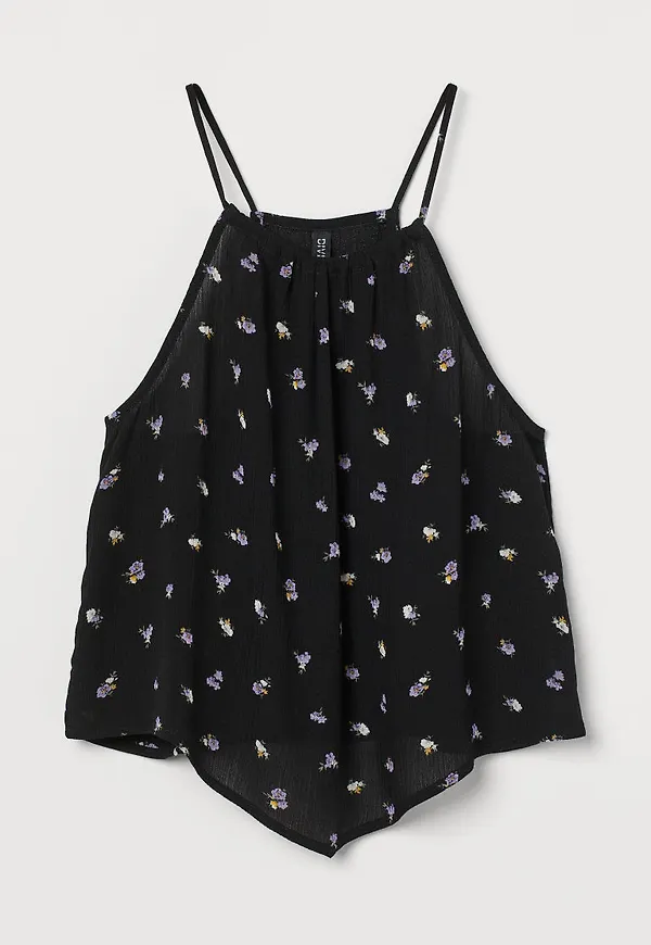 H & M - Asymmetrisk topp - Svart