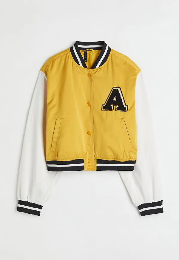 H & M - Blockfärgad baseballjacka - Gul