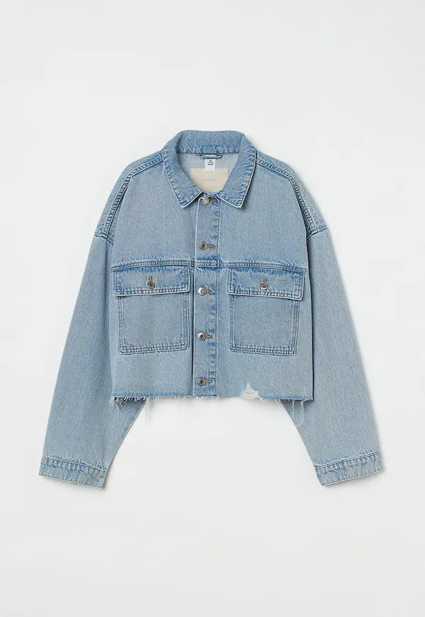 H & M - Boxig jeansjacka - Blå