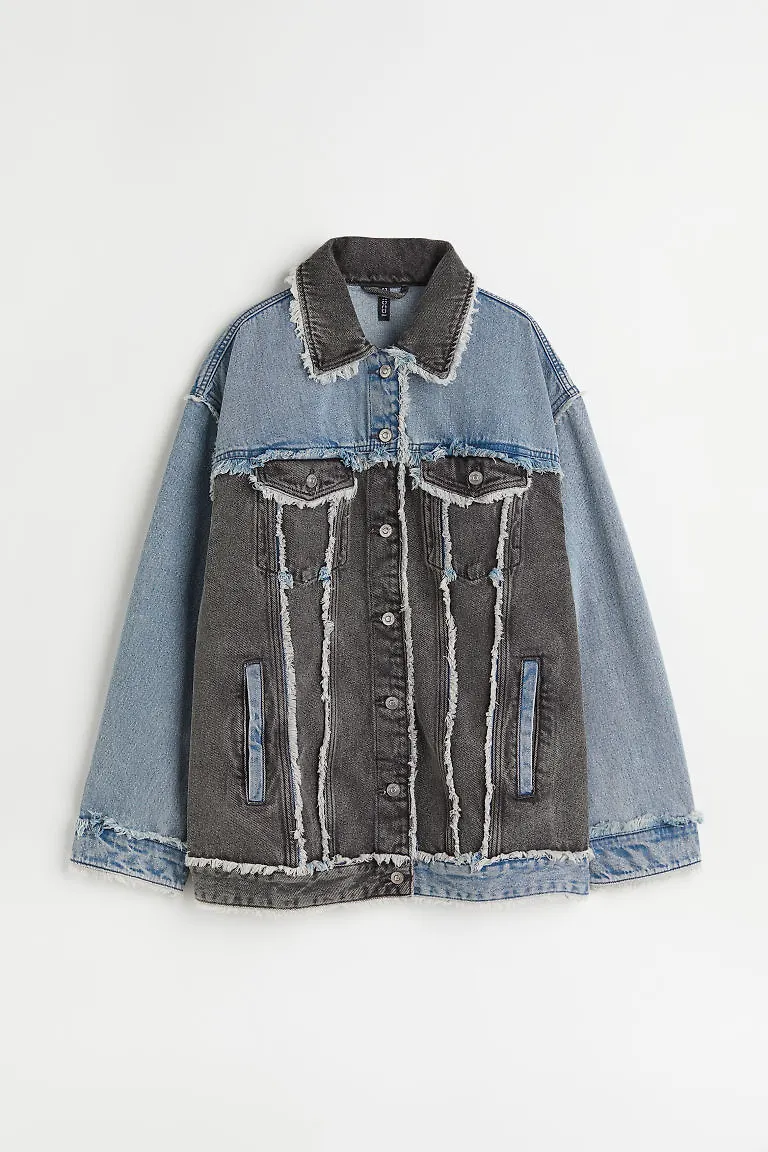 H & M - Boxig jeansjacka - Svart
