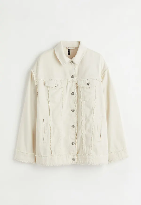 H & M - Boxig jeansjacka - Vit