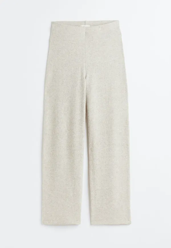 H & M - Byxa i borstad trikå - Vit