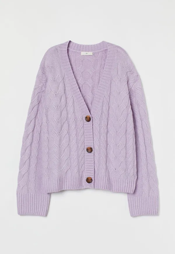 H & M - Cable-knit cardigan - Lila