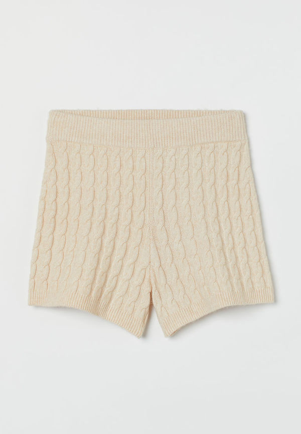 H & M - Cable-knit shorts - Beige