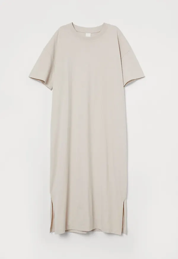 H & M - Calf-length T-shirt dress - Beige