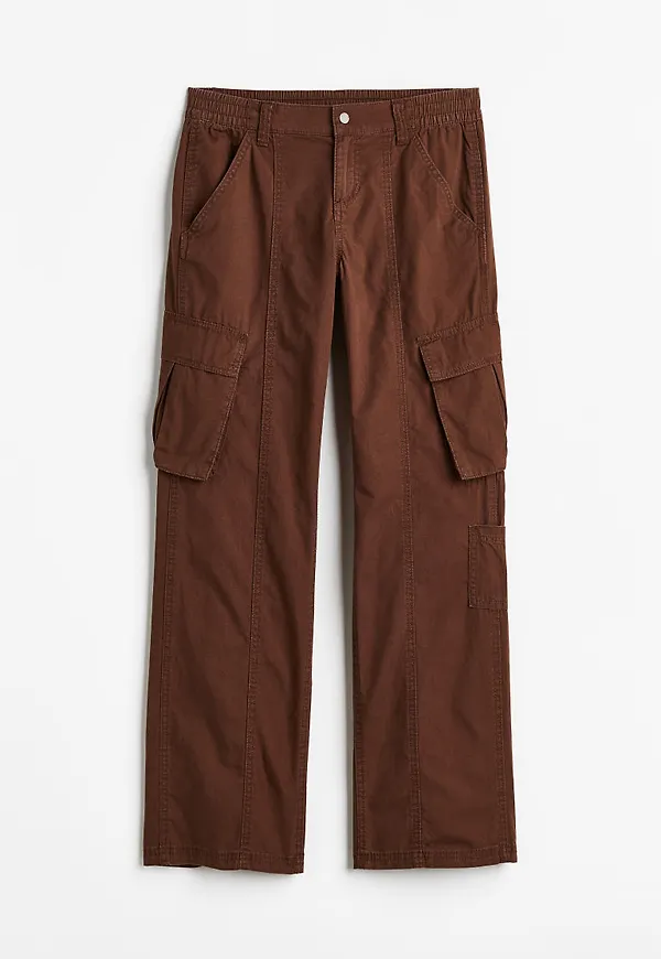 H & M - Cargobyxa i canvas - Brun