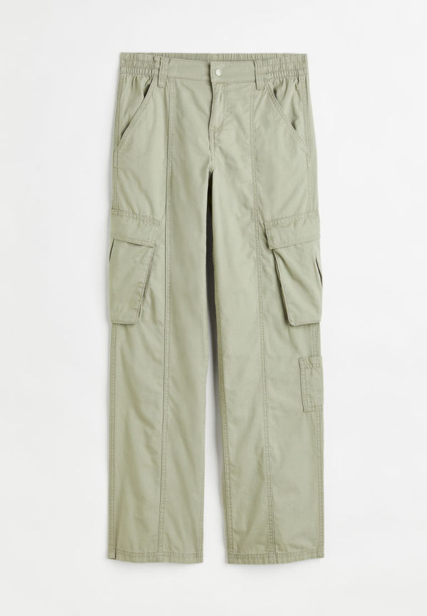 H & M - Cargobyxor i canvas - Grön