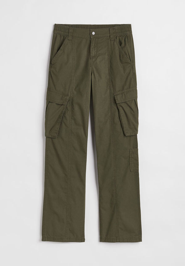 H & M - Cargobyxor i canvas - Grön