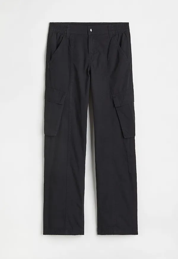 H & M - Cargobyxor i canvas - Svart