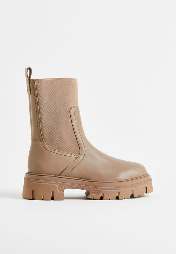 H & M - Chelseaboots i läder - Beige