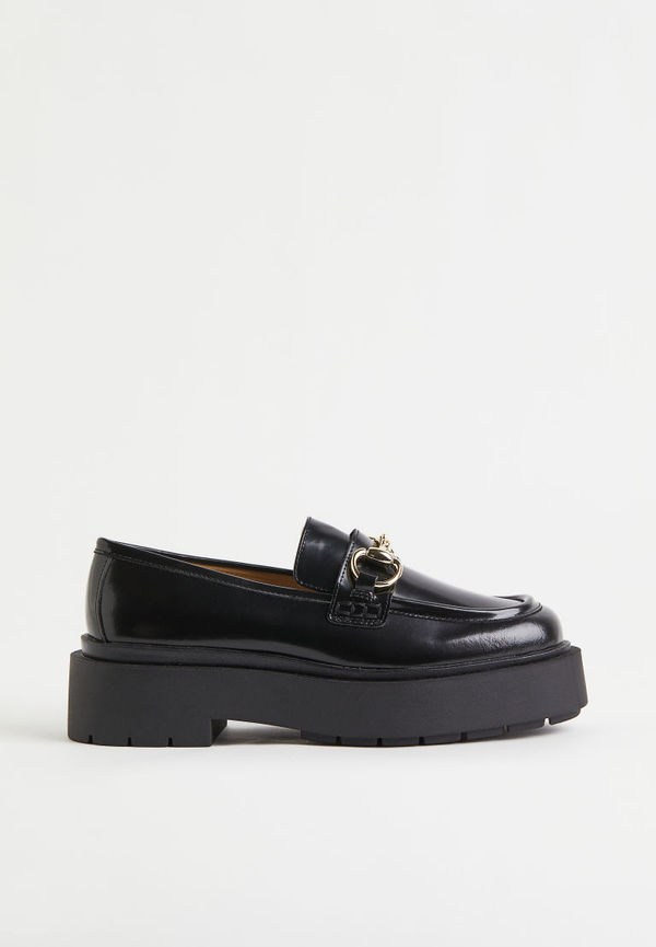 H & M - Chunky loafers i läder - Svart