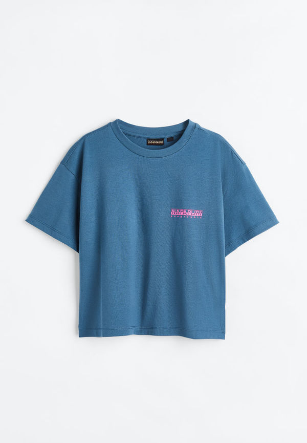 H & M - Cold Crop Short Sleeve T-shirt - Blå