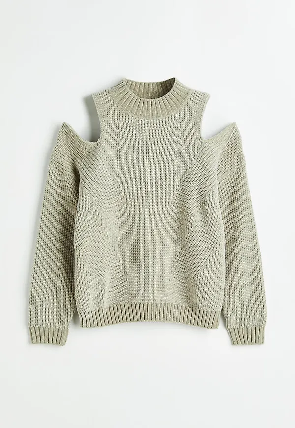 H & M - Cold shoulder-tröja - Grön