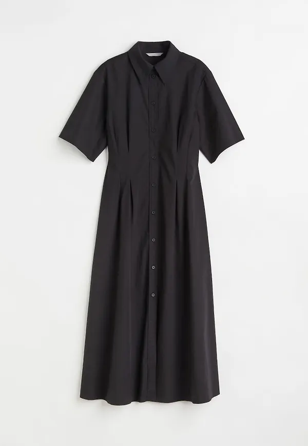 H & M - Cotton shirt dress - Svart