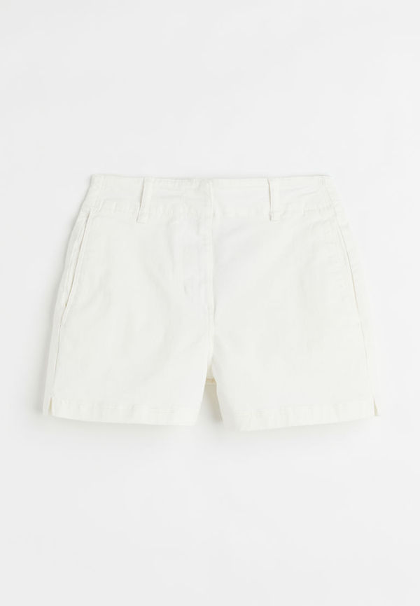 H & M - Cotton twill shorts - Vit