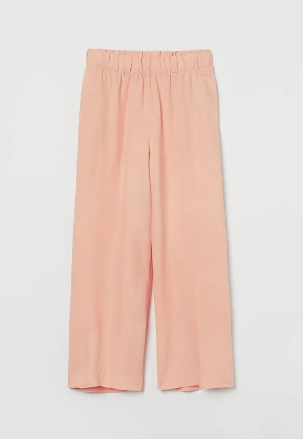 H & M - Croppad byxa i linmix - Orange