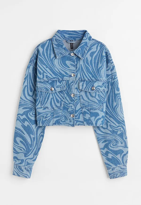 H & M - Croppad jeansjacka - Blå