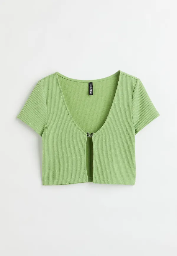 H & M - Croppad kofta - Grön