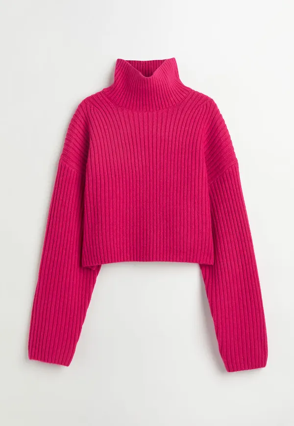 H & M - Croppad polotröja - Rosa