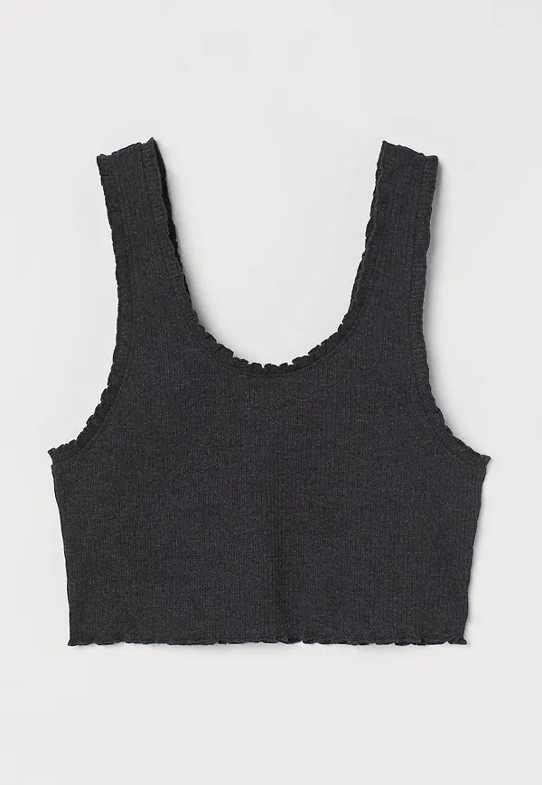 H & M - Croppad topp - Svart