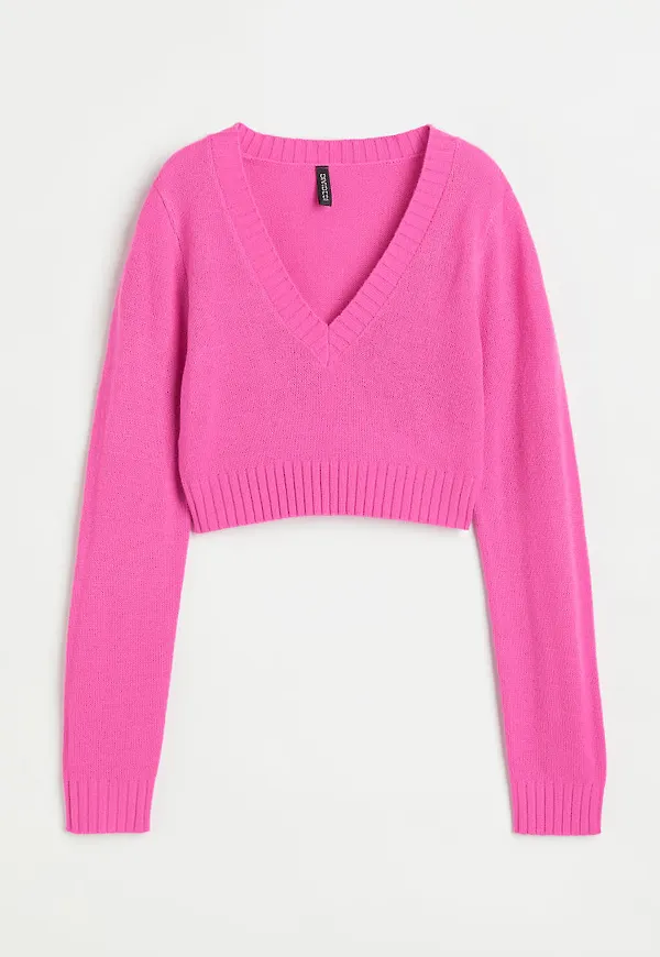 H & M - Croppad tröja - Rosa