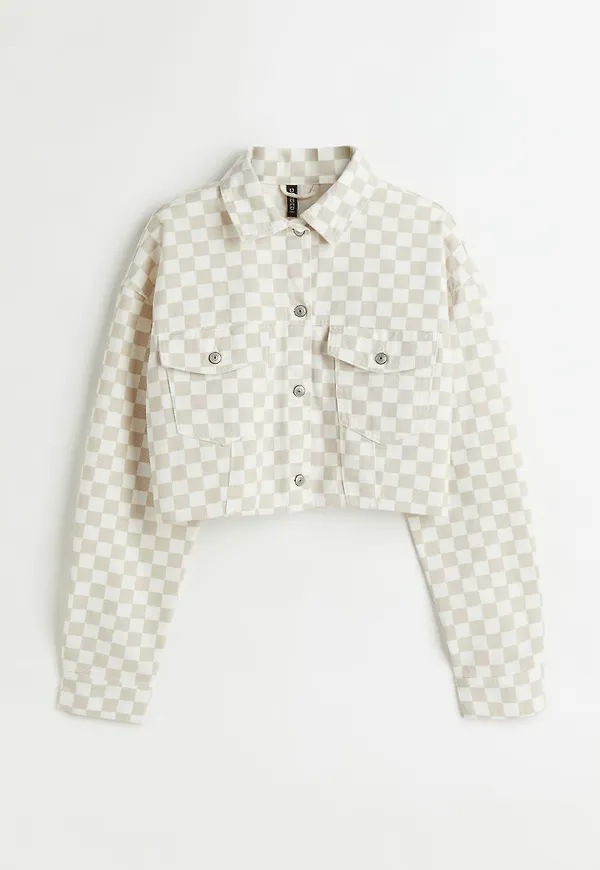 H & M - Croppad twilljacka - Beige