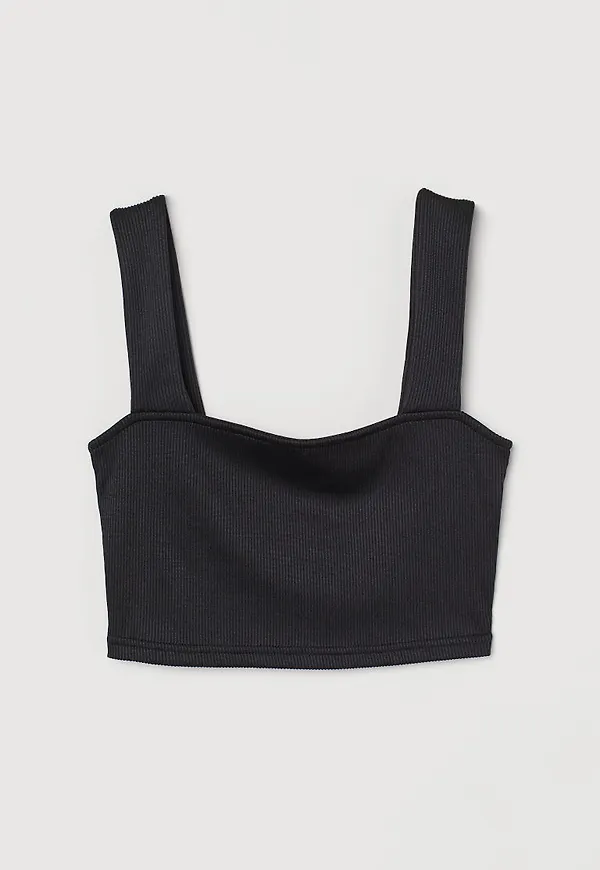 H & M - Croppat linne - Svart