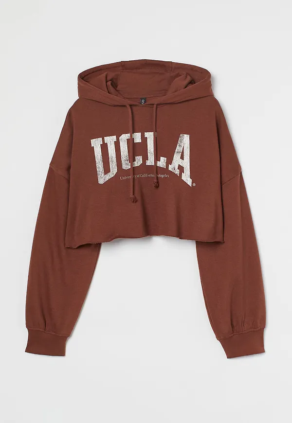 H & M - Cropped hoodie - Beige